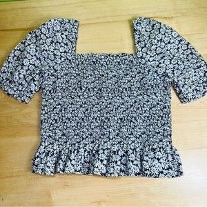 J Crew drapey floral top size M great condition